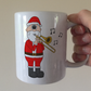 Santa Playing Trombone Christmas Mug - Gift For Trombonist - Brass Musician Xmas Gift