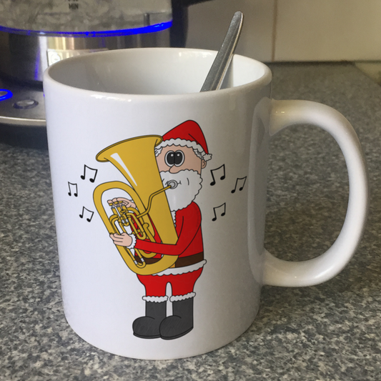 Tuba Christmas Mug - Santa Playing Tuba - Gift For Tubaist - Brass Musician Xmas Gift