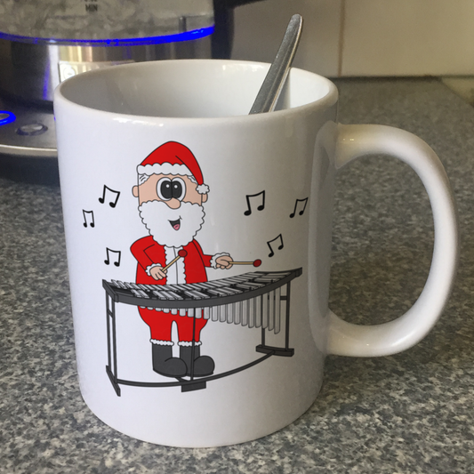 Vibraphone Christmas Mug - Santa Playing Vibraphone - Vibraphonist Gift - Percussionist Xmas Gift