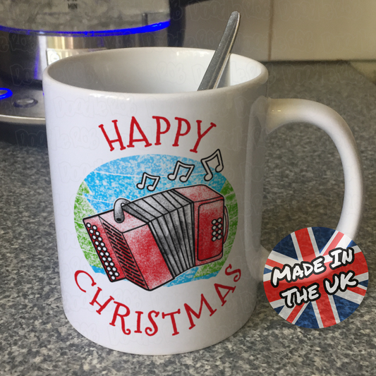 Accordion Christmas Mug - Accordionist Xmas Gift - Folk Musician Xmas Mug