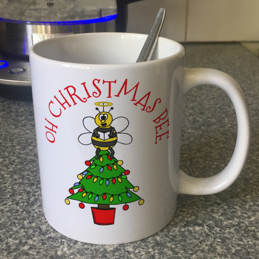 Bee Christmas Mug - Oh Christmas Bee - Beekeeper Xmas Gift - Carol Singer Mug