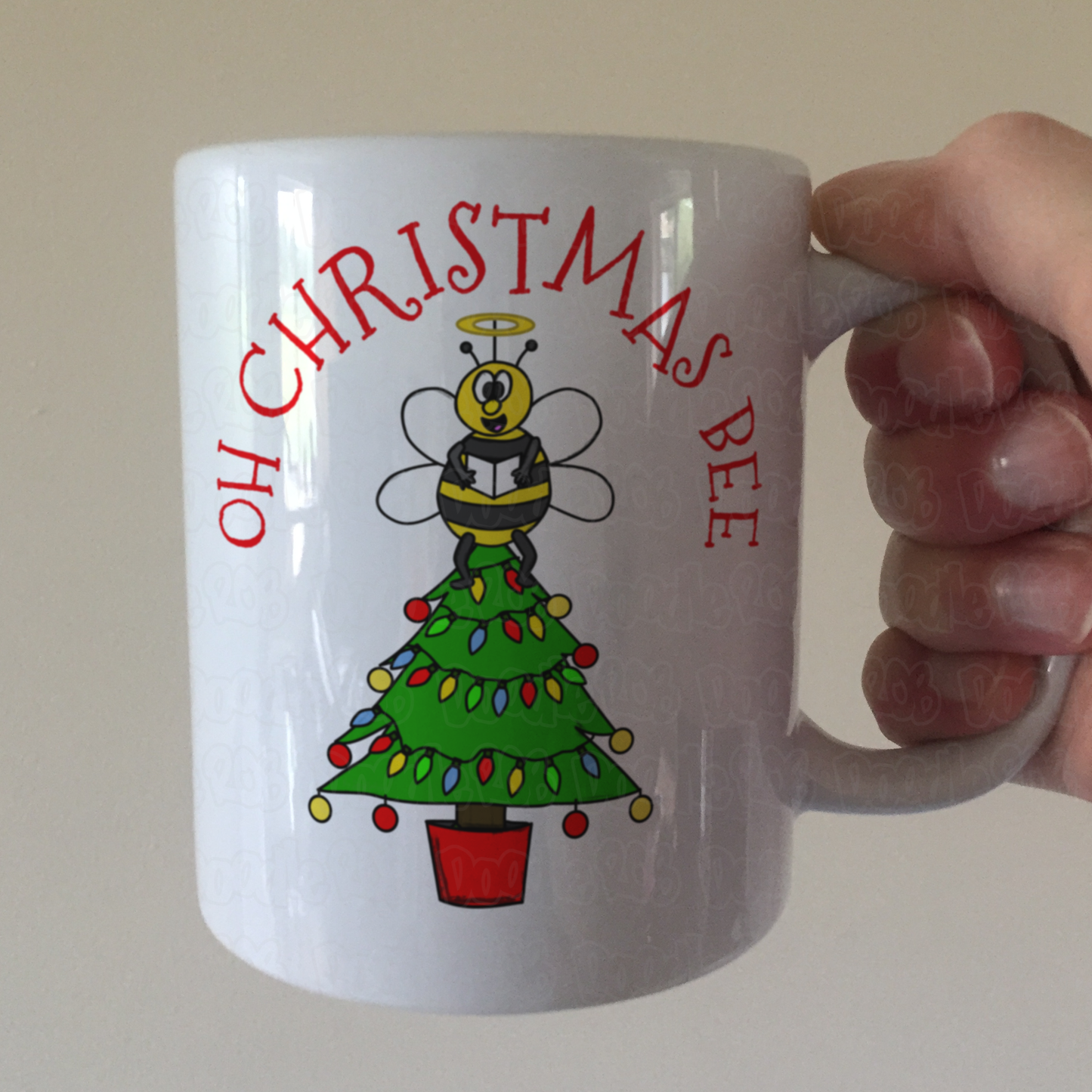 Bee Christmas Mug - Oh Christmas Bee - Beekeeper Xmas Gift - Carol Singer Mug
