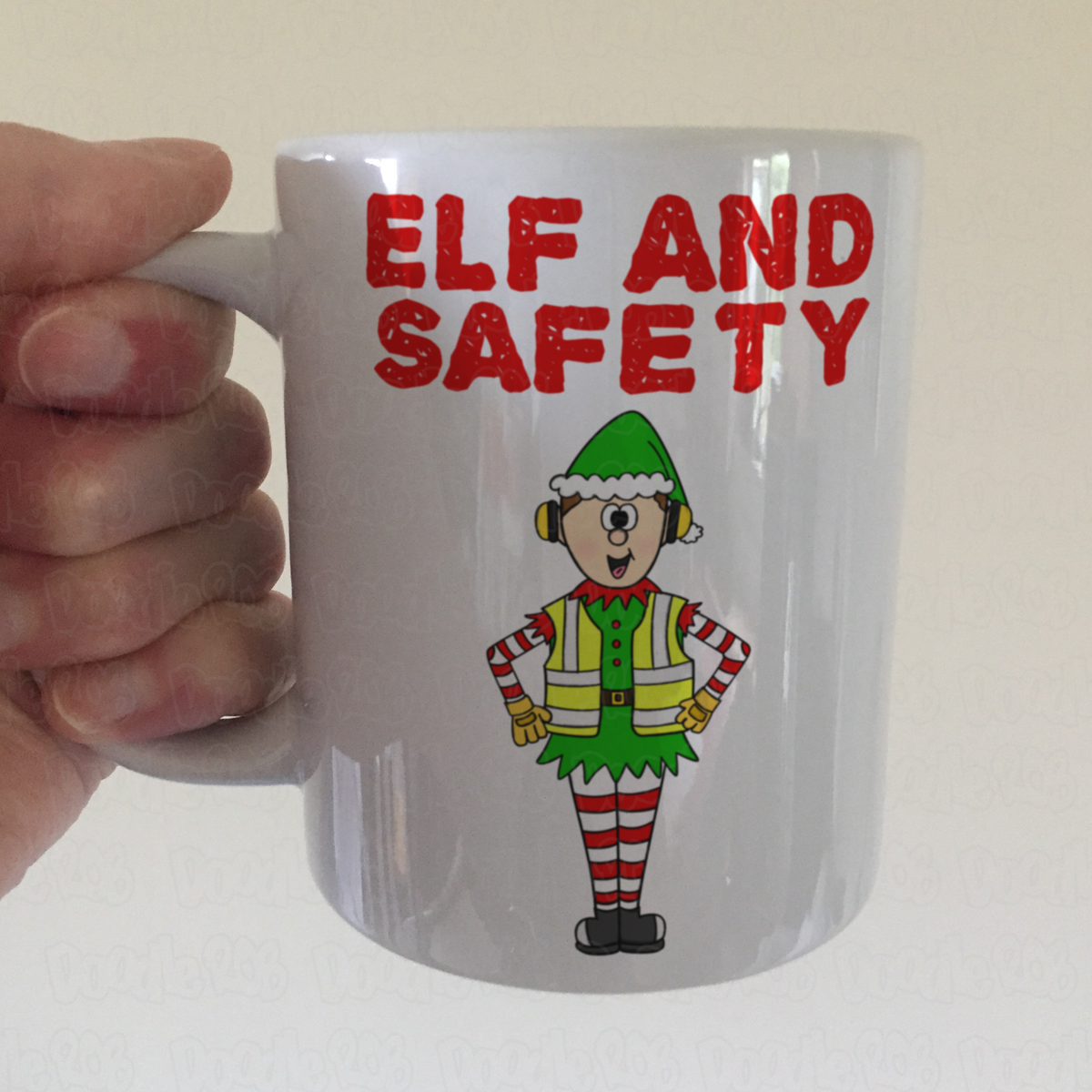 Elf And Safety Christmas Mug - Work Xmas Gift - Construction Worker Xmas Mug