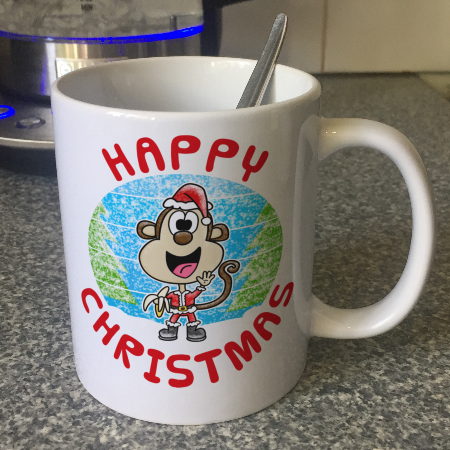 Monkey Christmas Mug - Wildlife Lover Xmas Gift - Funny Animal Xmas Gift