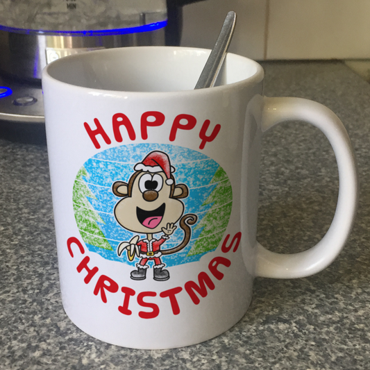 Monkey Christmas Mug - Wildlife Lover Xmas Gift - Funny Animal Xmas Gift