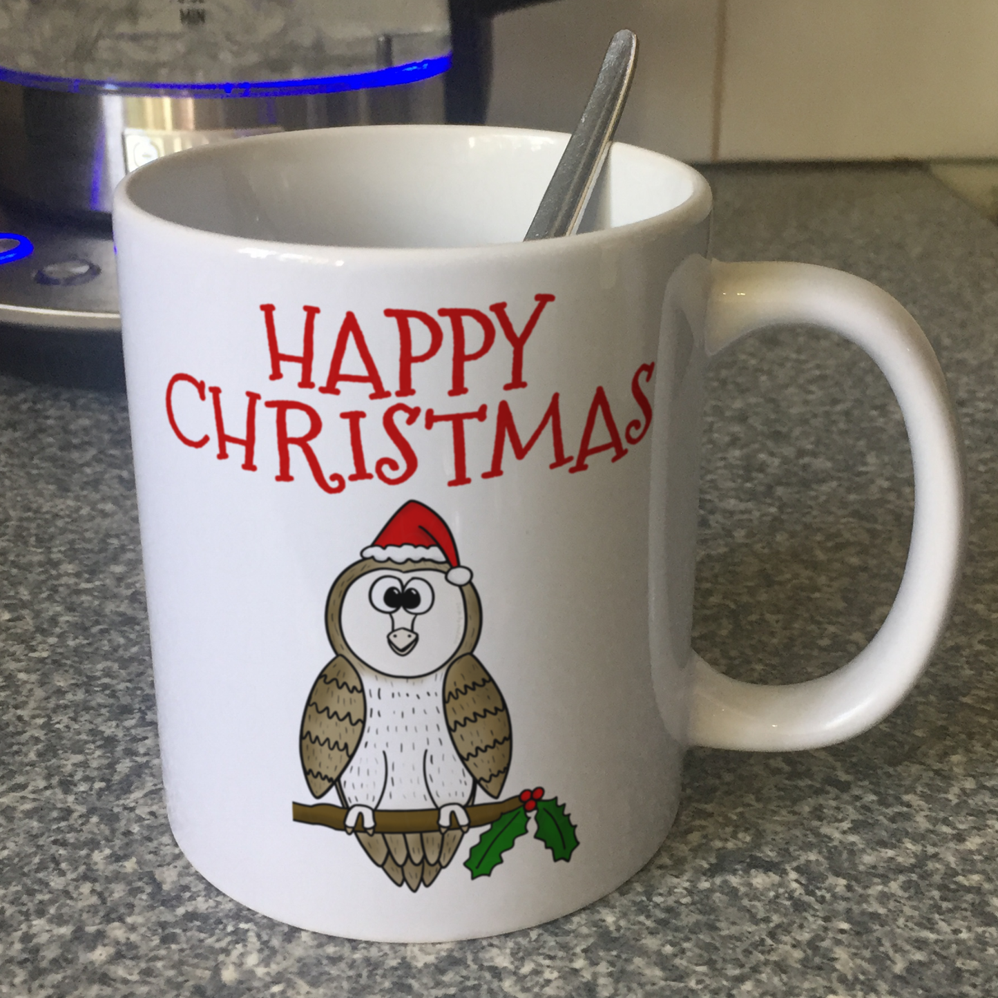 Owl Parrot Christmas Mug - Bird Lover Xmas Gift - School Teacher Christmas Gift