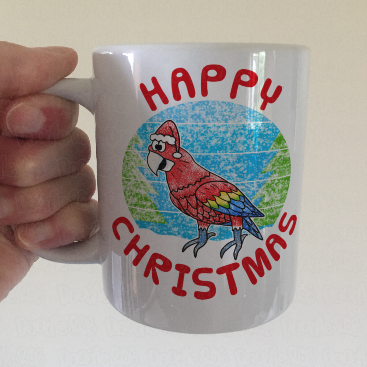 Parrot Christmas Mug - Bird Lover Xmas Gift - Funny Aviculture Mug - Wildlife Lover Christmas Gift