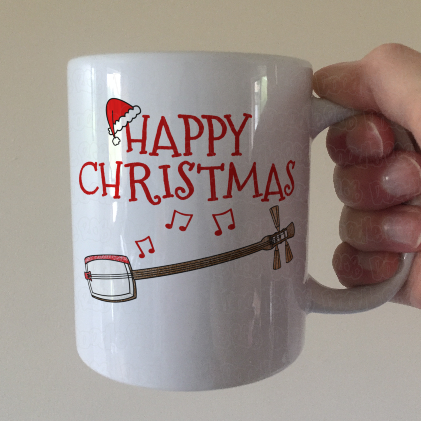 Shamisen Christmas Mug - Shamisen Player Xmas Gift - Japanese Music Gift