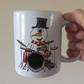 Drummer Christmas Mug - Snowman Playing Drums - Drum Teacher Xmas Gift