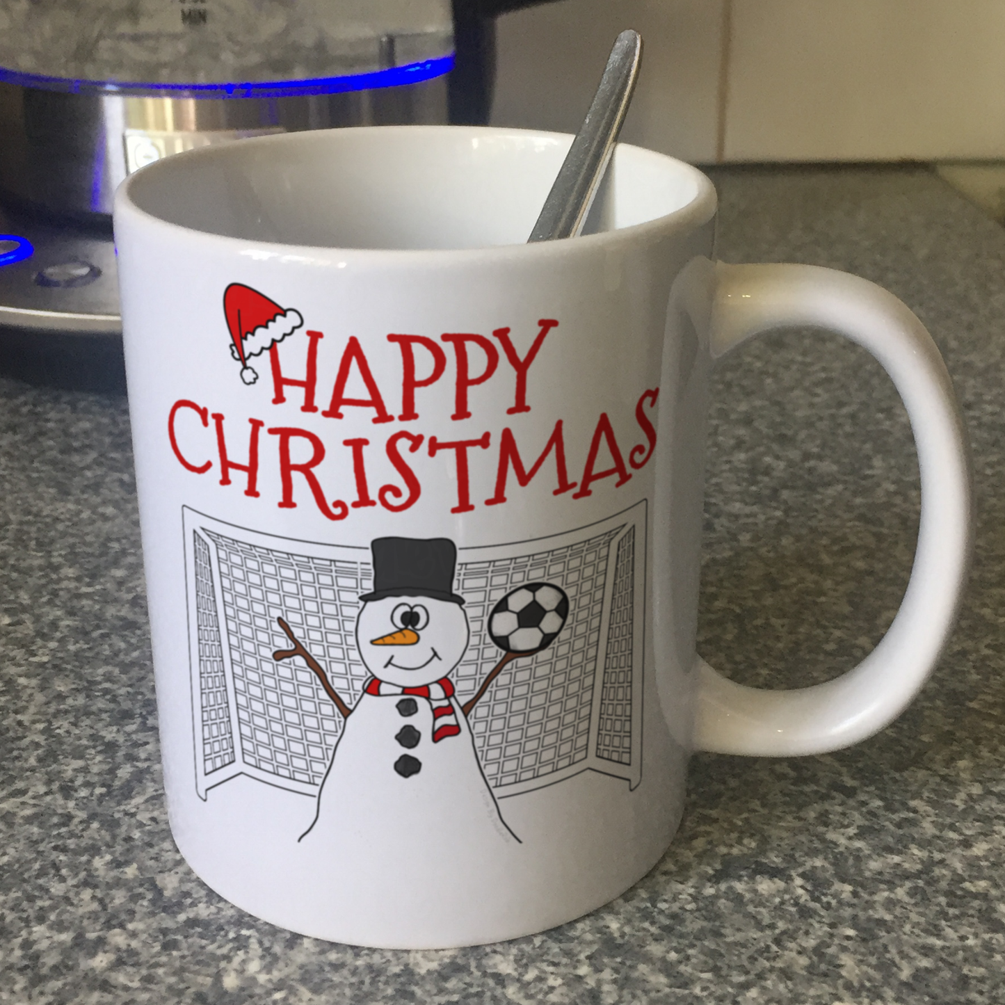 Football Christmas Mug - Snowman Goalkeeper Mug - Football Xmas Gift