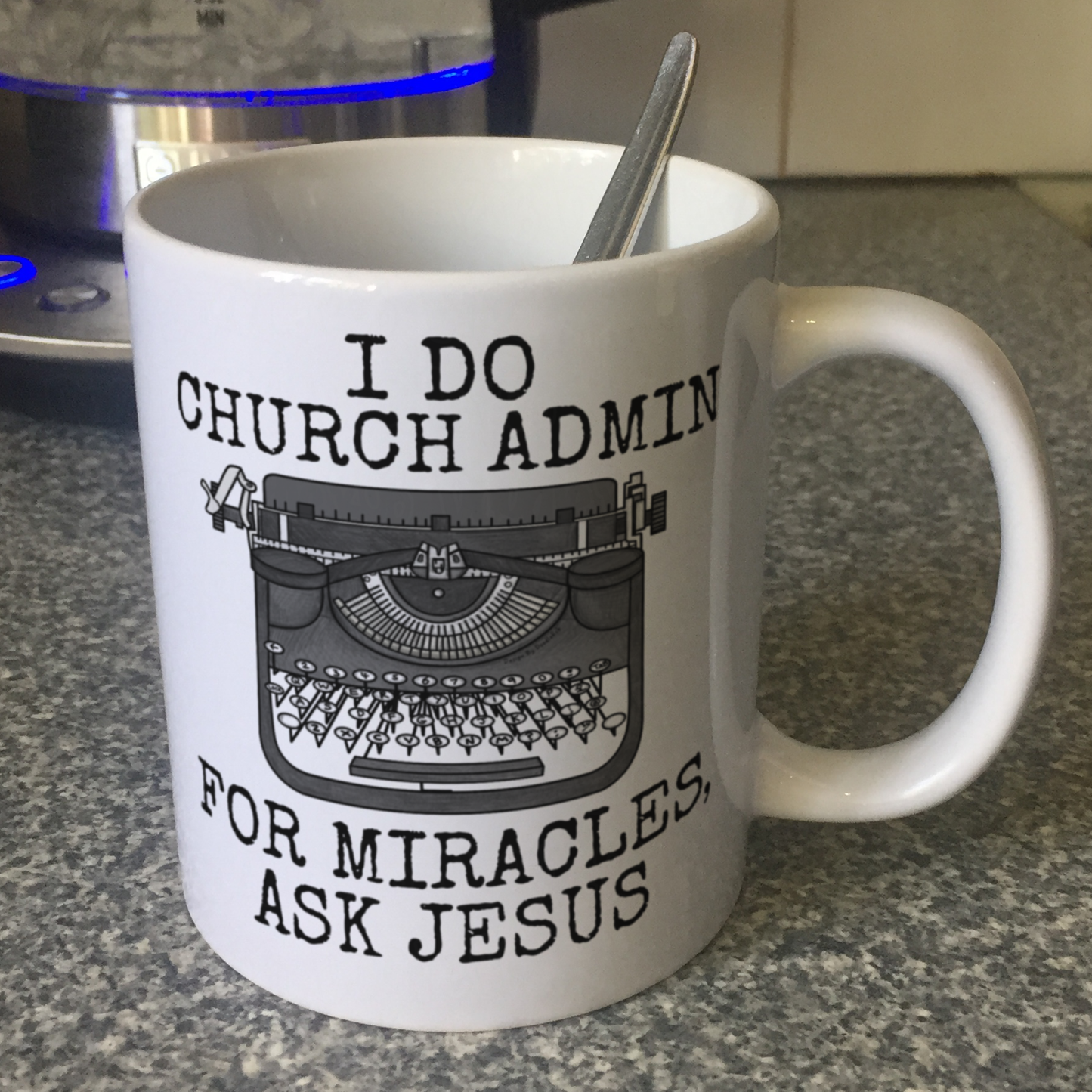 Church Admin Mug - For Miracles, Ask Jesus - Christian Administrator Gift