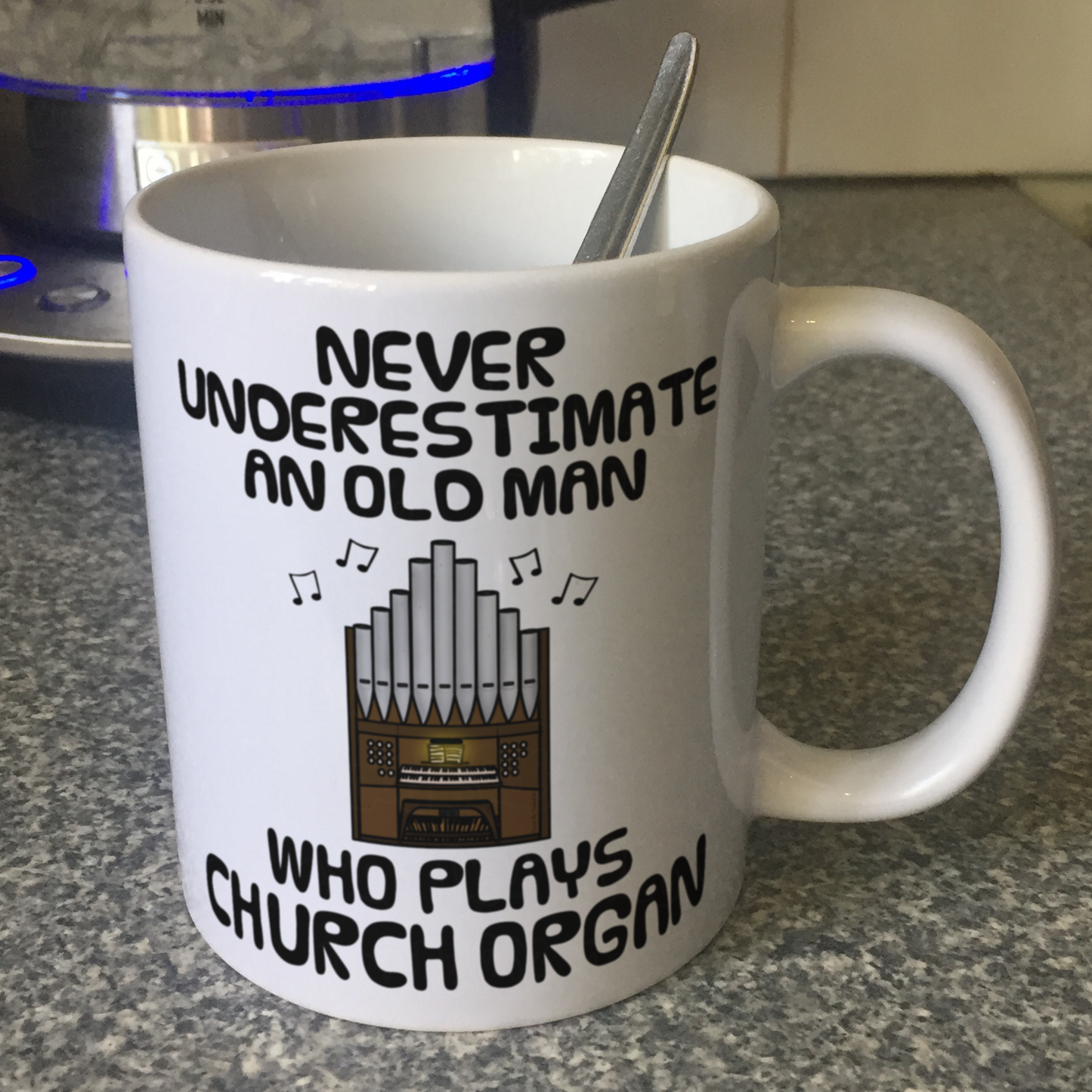 Funny Church Organist Mug - Never Underestimate An Old Man Who Plays Church Organ - Musician Gift For Him