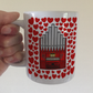 Church Organ With Hearts Mug - Gift For Organist - Musician Valentines Anniversary Gift
