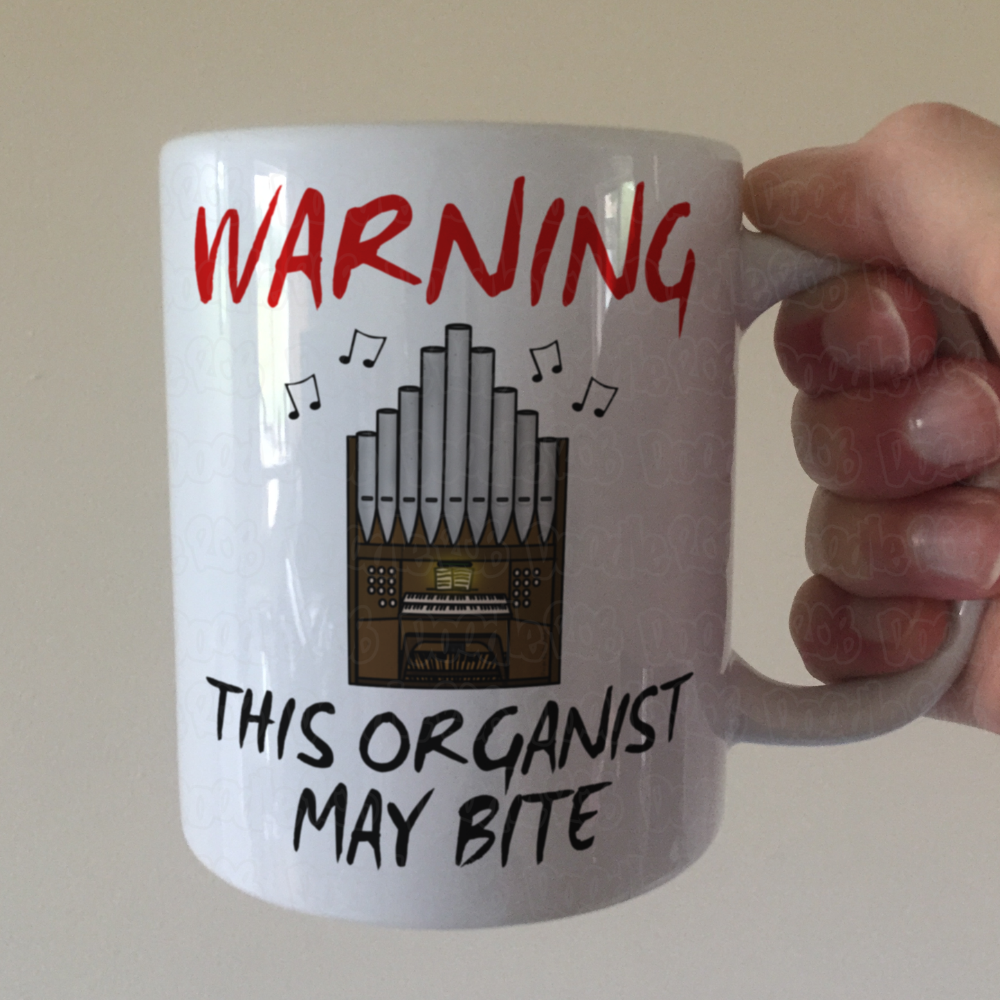 Church Organ Mug - This Organist May Bite - Funny Church Organist Gift