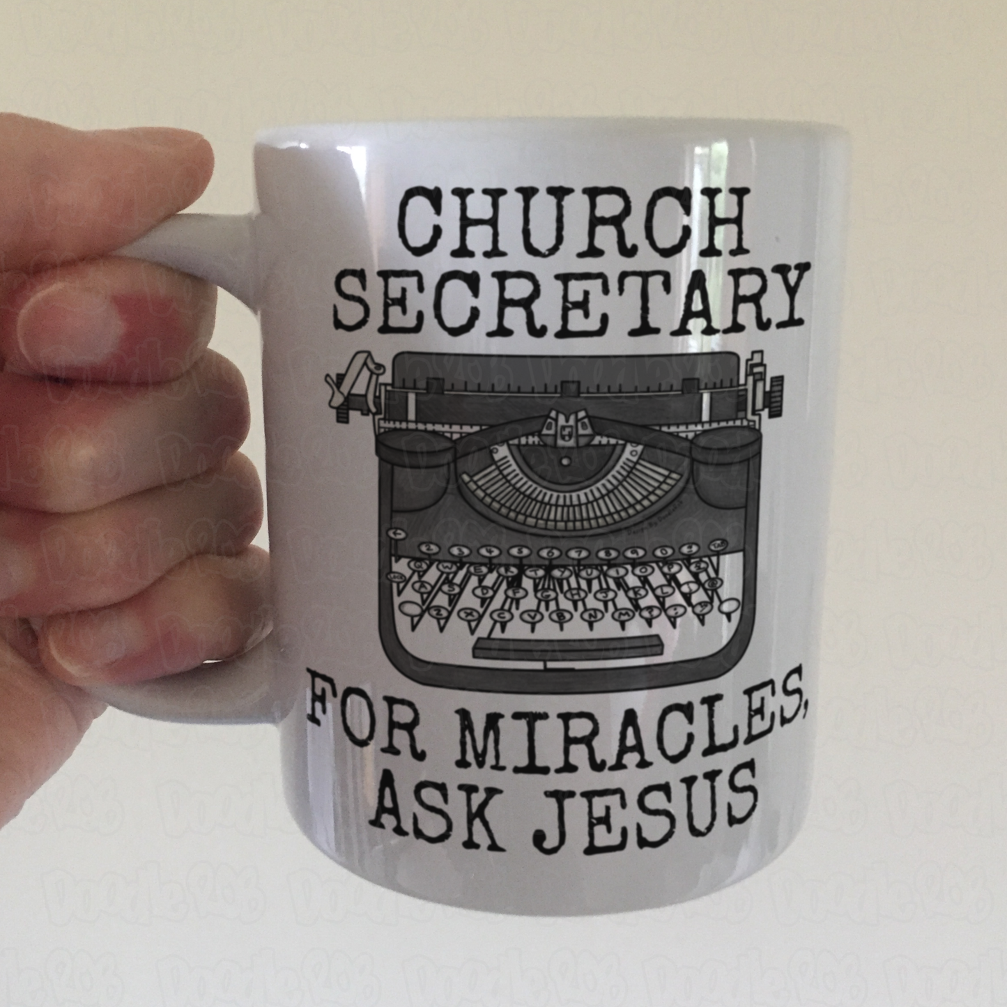 Church Secretary Mug - For Miracles, Ask Jesus - Christian Administrator Gift