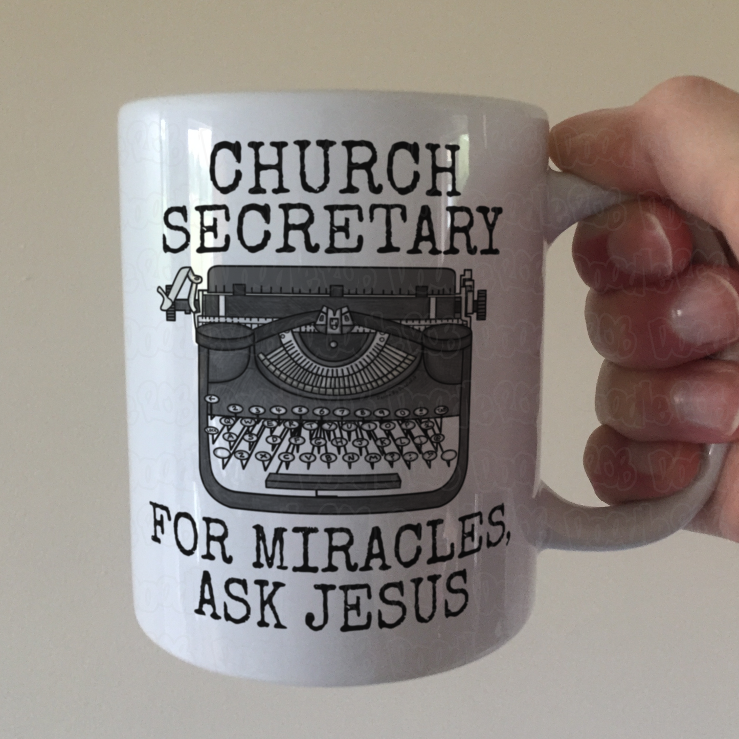 Church Secretary Mug - For Miracles, Ask Jesus - Christian Administrator Gift