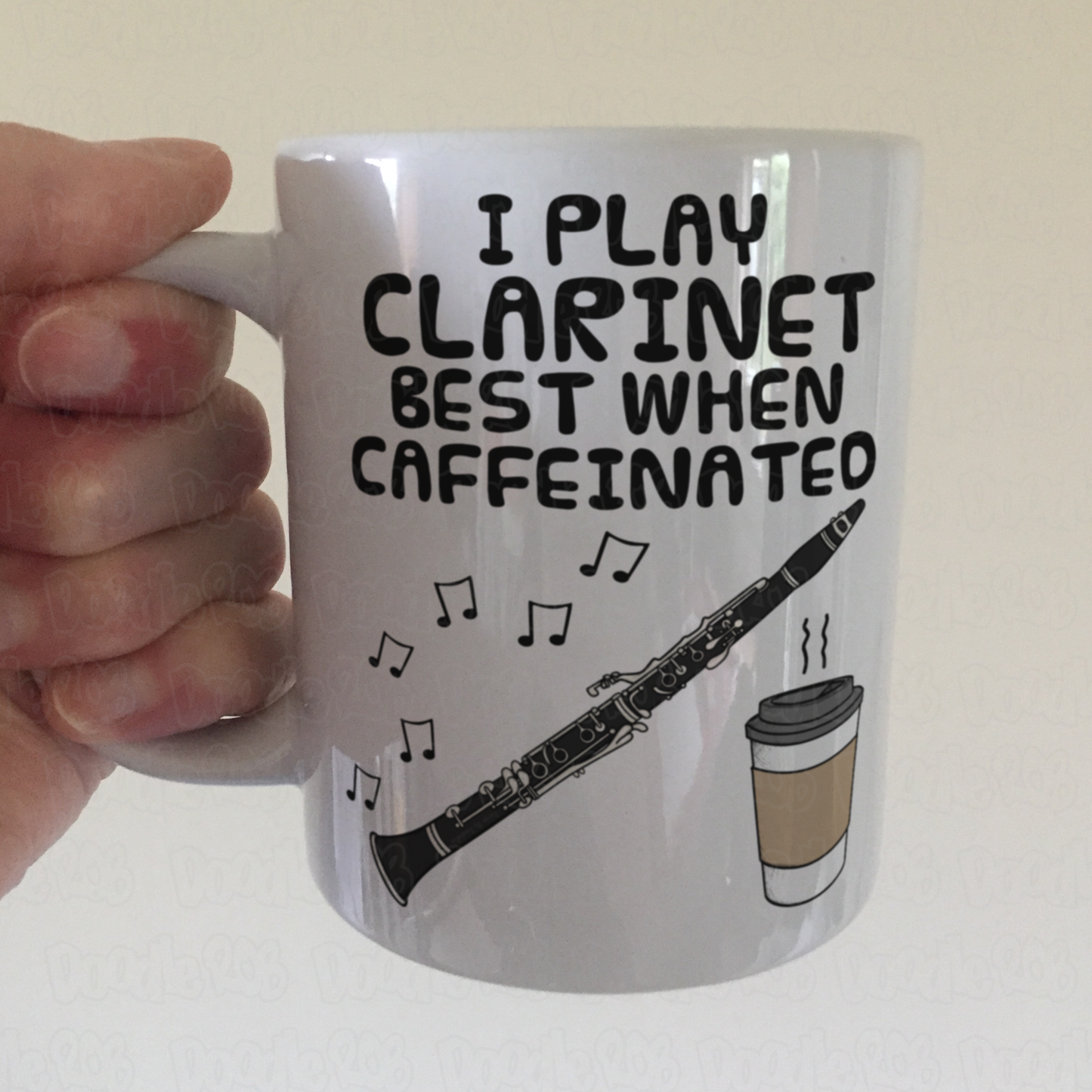 Clarinet Coffee Mug - I Play Clarinet Best When Caffeinated - Clarinetist Woodwind Musician Gift
