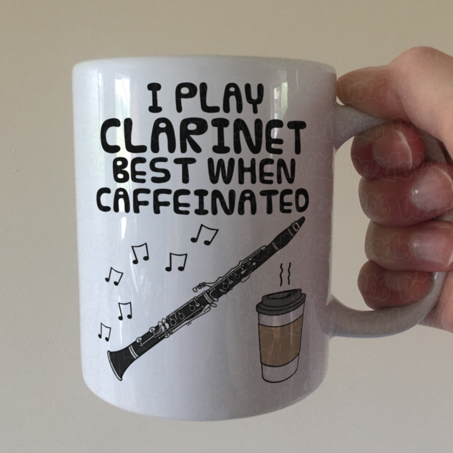 Clarinet Coffee Mug - I Play Clarinet Best When Caffeinated - Clarinetist Woodwind Musician Gift