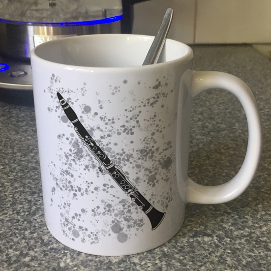 Clarinet Paint Splatter Mug - Gift For Clarinetist - Clarinet Teacher Gift