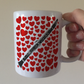 Clarinet With Hearts Mug - Gift For Clarinetist - Woodwind Musician Valentines Anniversary Gift