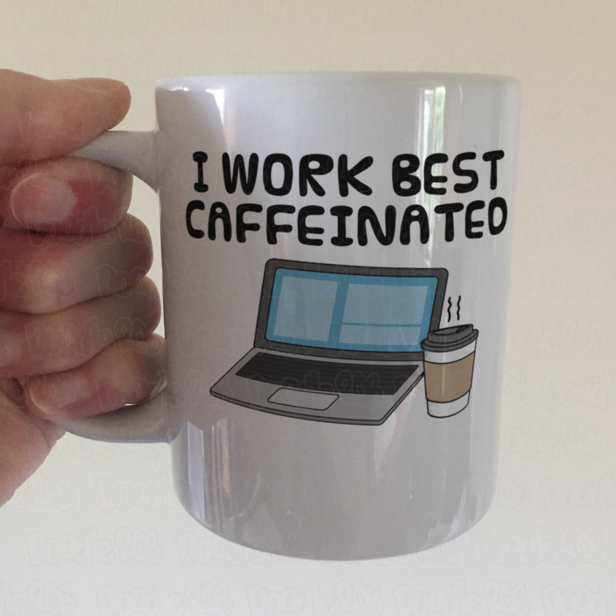 Computer Technician Coffee Mug -  I Work Best Caffeinated - Funny Office Coworker Gift