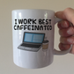 Computer Technician Coffee Mug -  I Work Best Caffeinated - Funny Office Coworker Gift