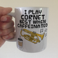 Cornet Coffee Mug - I Play Cornet Best When Caffeinated - Cornetist Brass Musician Gift
