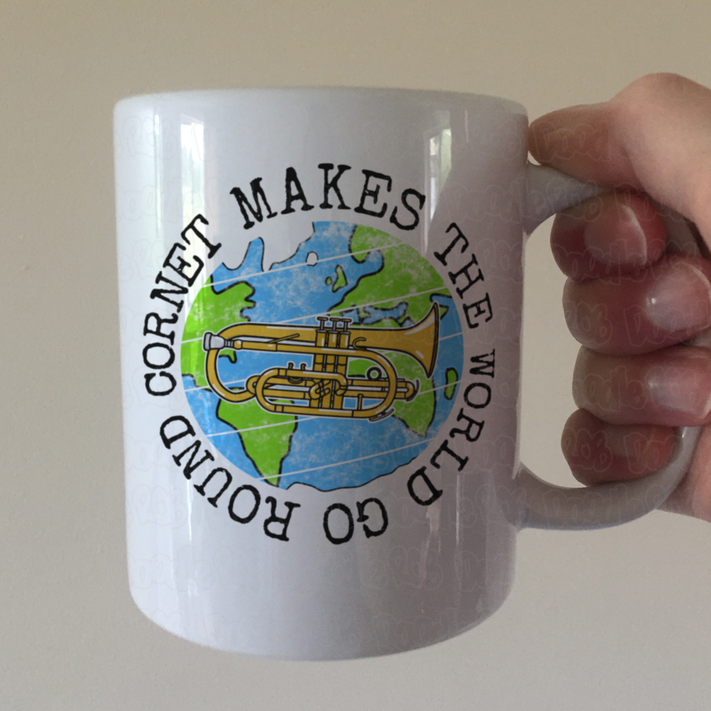 Cornet Mug - Cornet Makes The World Go Round - Gift For Cornetist - Cornet Teacher Mug
