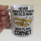 Funny Cornet Mug - Never Underestimate An Old Man Who Plays Cornet - Cornetist Brass Musician Gift For Him