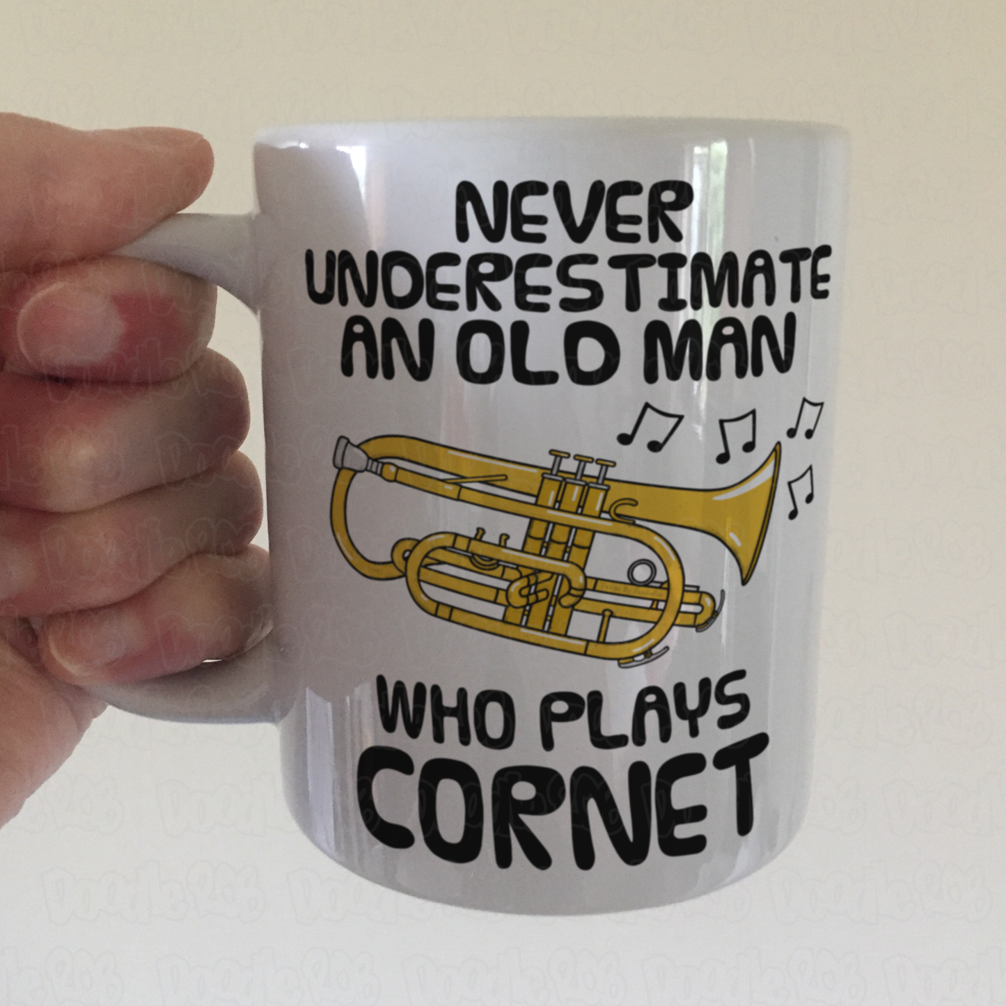 Funny Cornet Mug - Never Underestimate An Old Man Who Plays Cornet - Cornetist Brass Musician Gift For Him