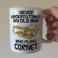 Funny Cornet Mug - Never Underestimate An Old Man Who Plays Cornet - Cornetist Brass Musician Gift For Him