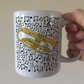 Cornet Musical Notes Mug - Gift For Cornetist - Brass Musician Gift