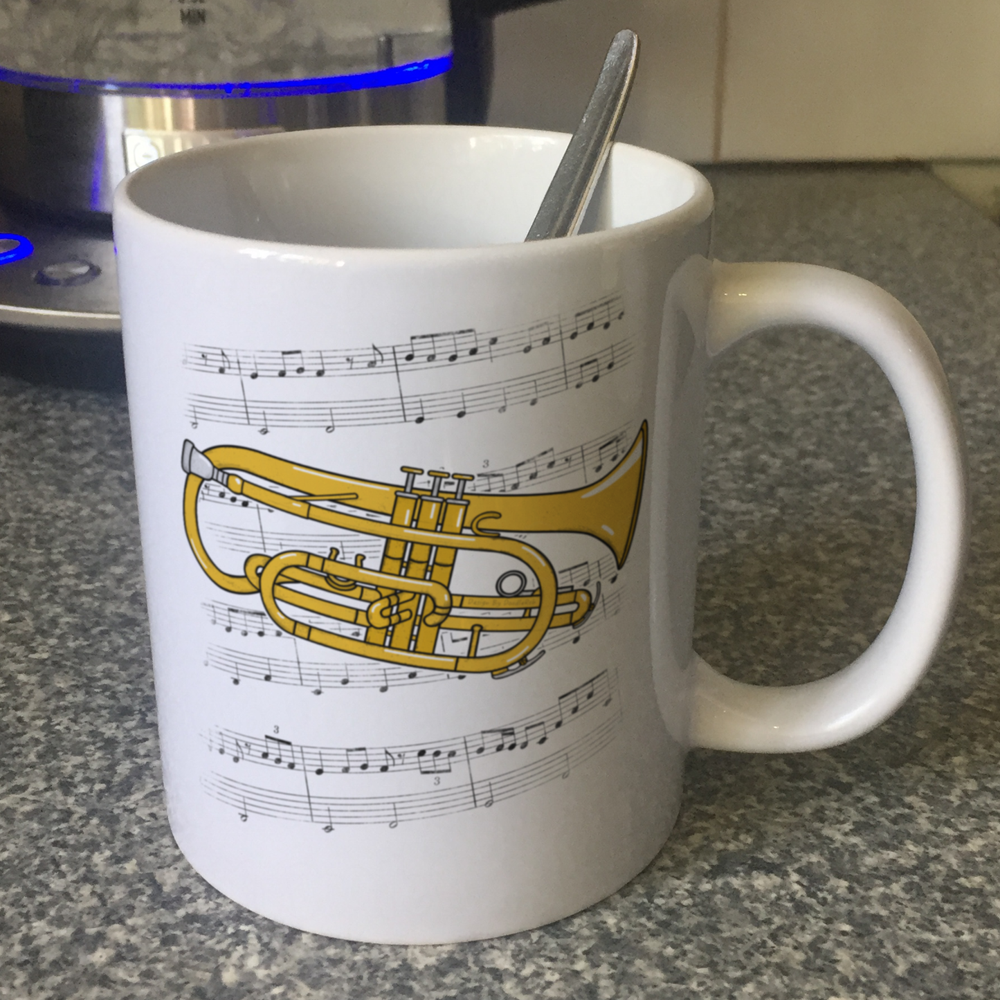 Cornet Music Notation Mug (Colour) - Gift For Cornetist - Brass Musician Gift