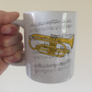 Cornet Music Notation Mug (Colour) - Gift For Cornetist - Brass Musician Gift