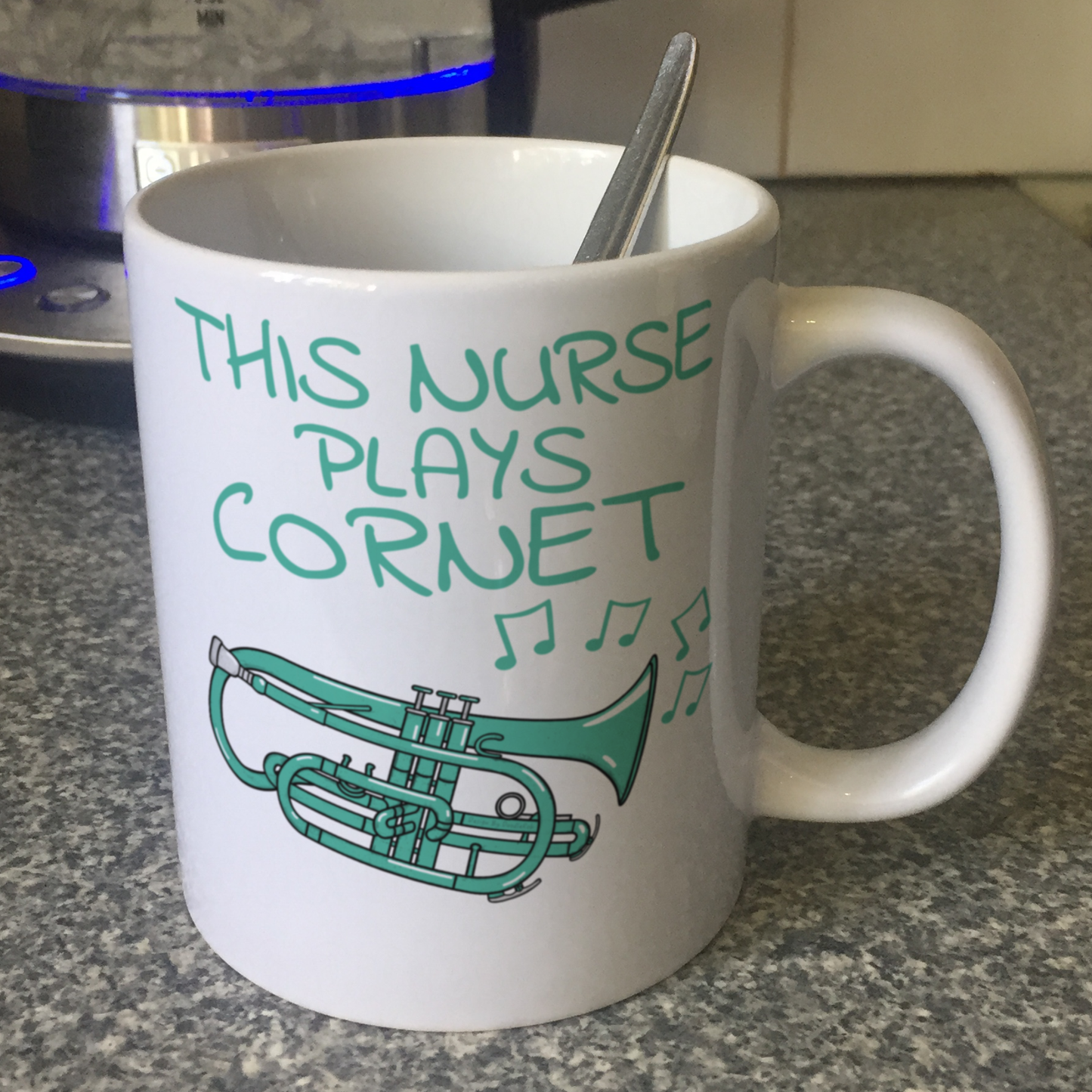 Nurse Cornet Mug - This Nurse Plays Cornet - Brass Musician Gift For Nurse