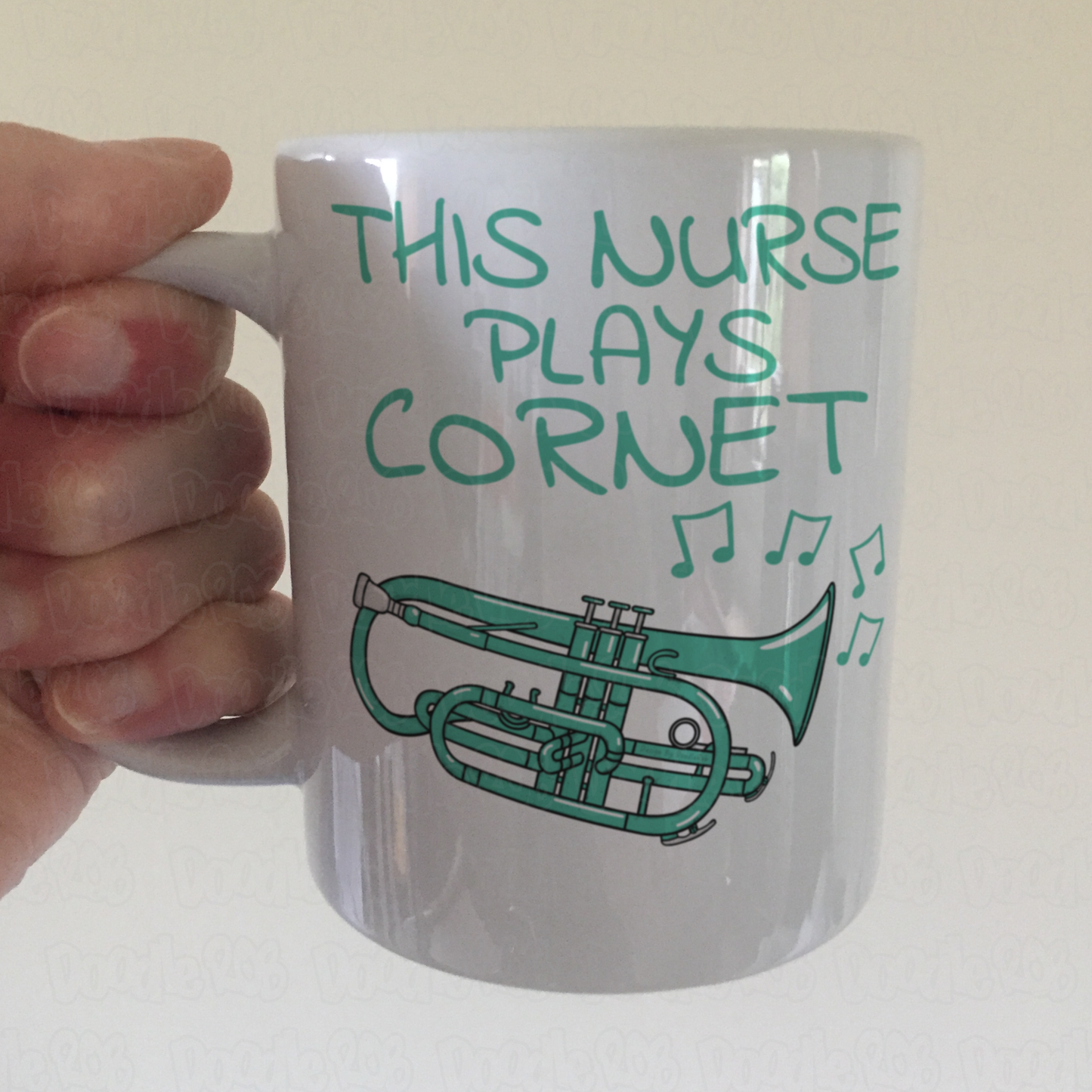 Nurse Cornet Mug - This Nurse Plays Cornet - Brass Musician Gift For Nurse