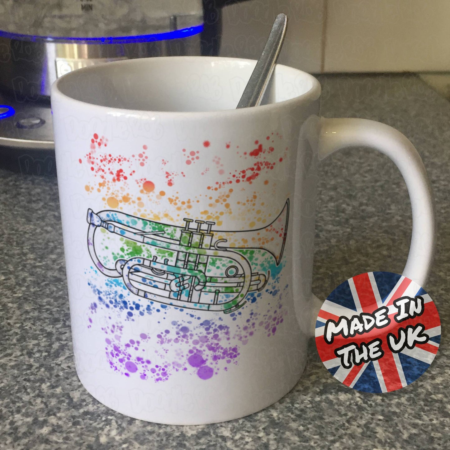 Cornet Rainbow Mug - Gift For Cornetist - Cornet Teacher Mug - Brass Musician Gift