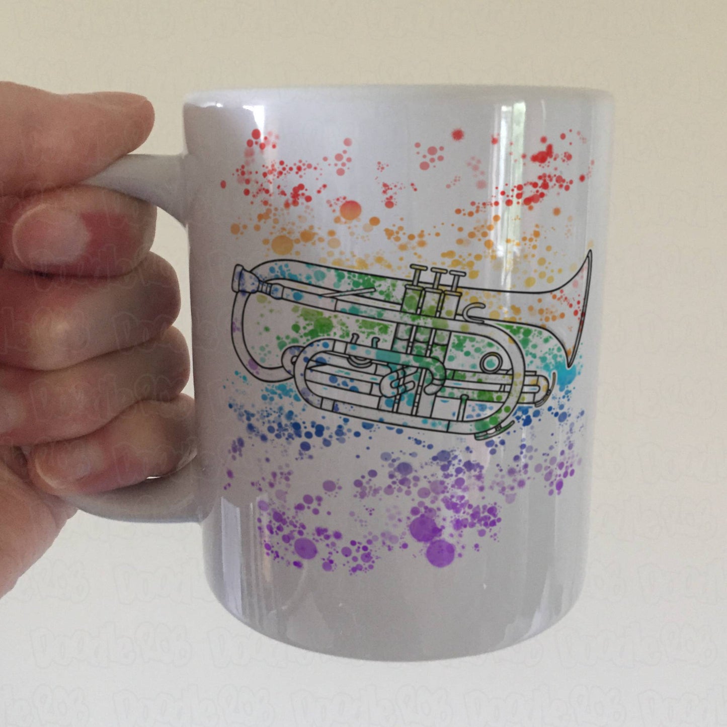 Cornet Rainbow Mug - Gift For Cornetist - Cornet Teacher Mug - Brass Musician Gift