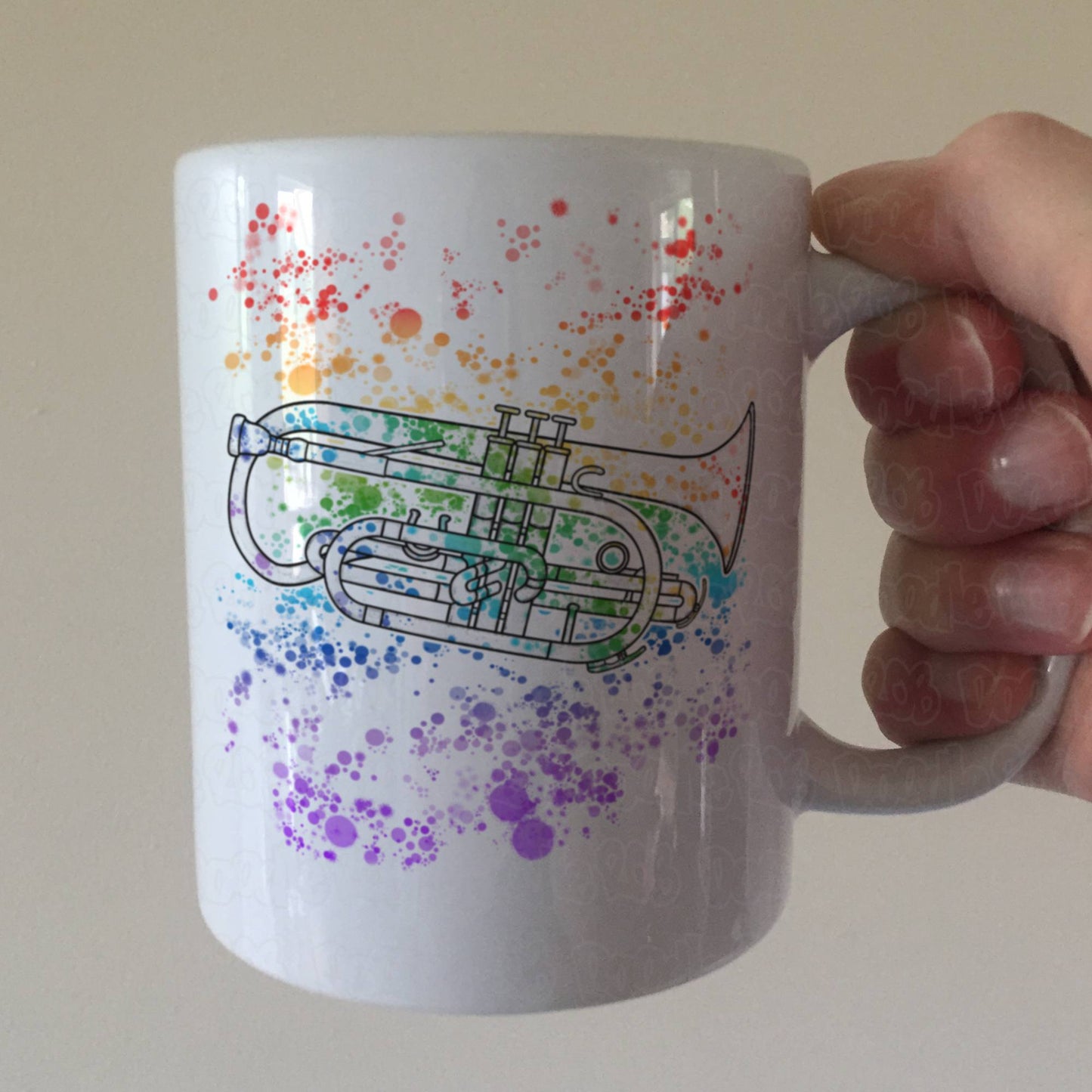 Cornet Rainbow Mug - Gift For Cornetist - Cornet Teacher Mug - Brass Musician Gift