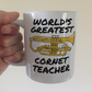 Cornet Teacher Mug - World's Greatest Cornet Teacher - Brass Teacher Gift