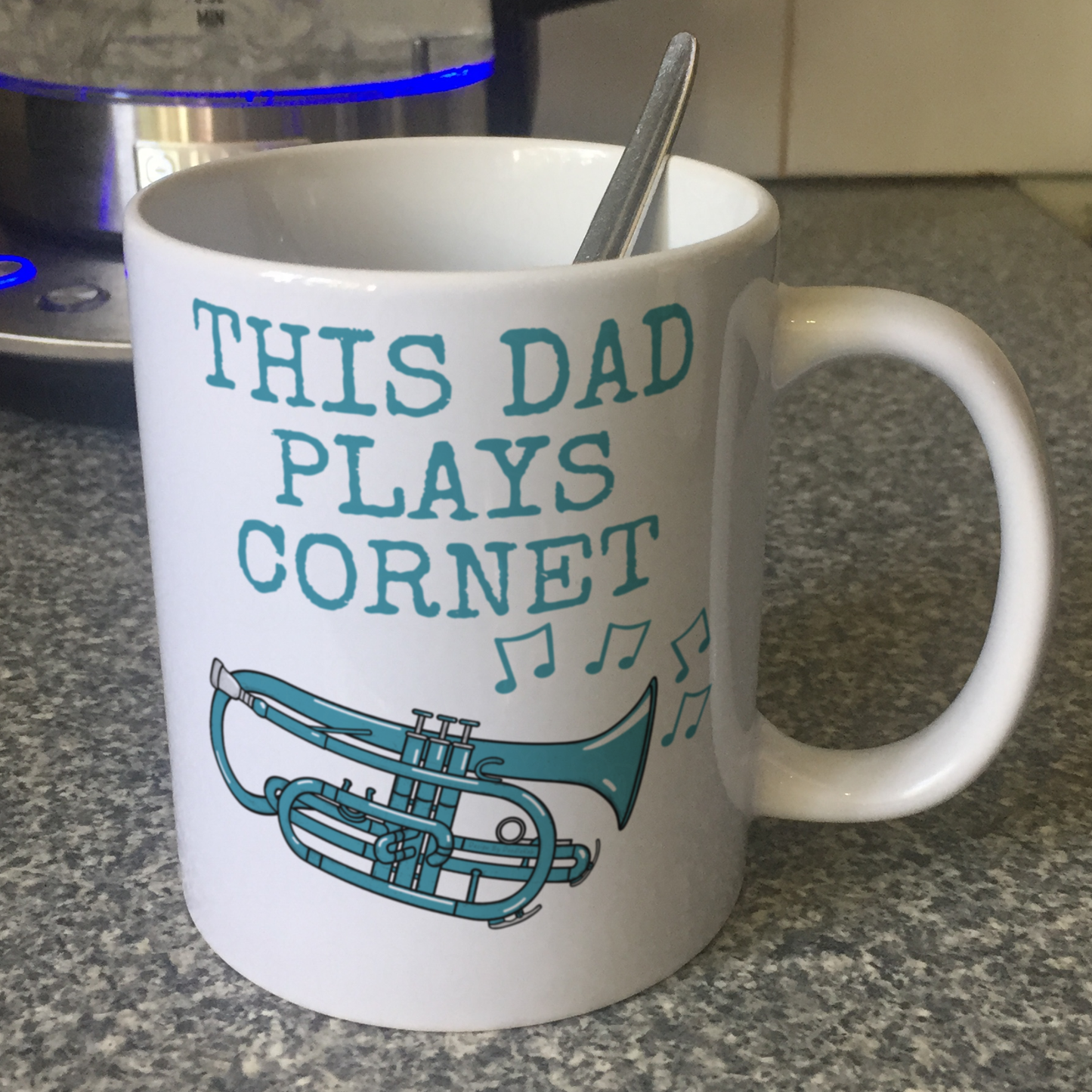 Cornet Father's Day Mug - This Dad Plays Cornet - Cornetist Brass Musician Gift