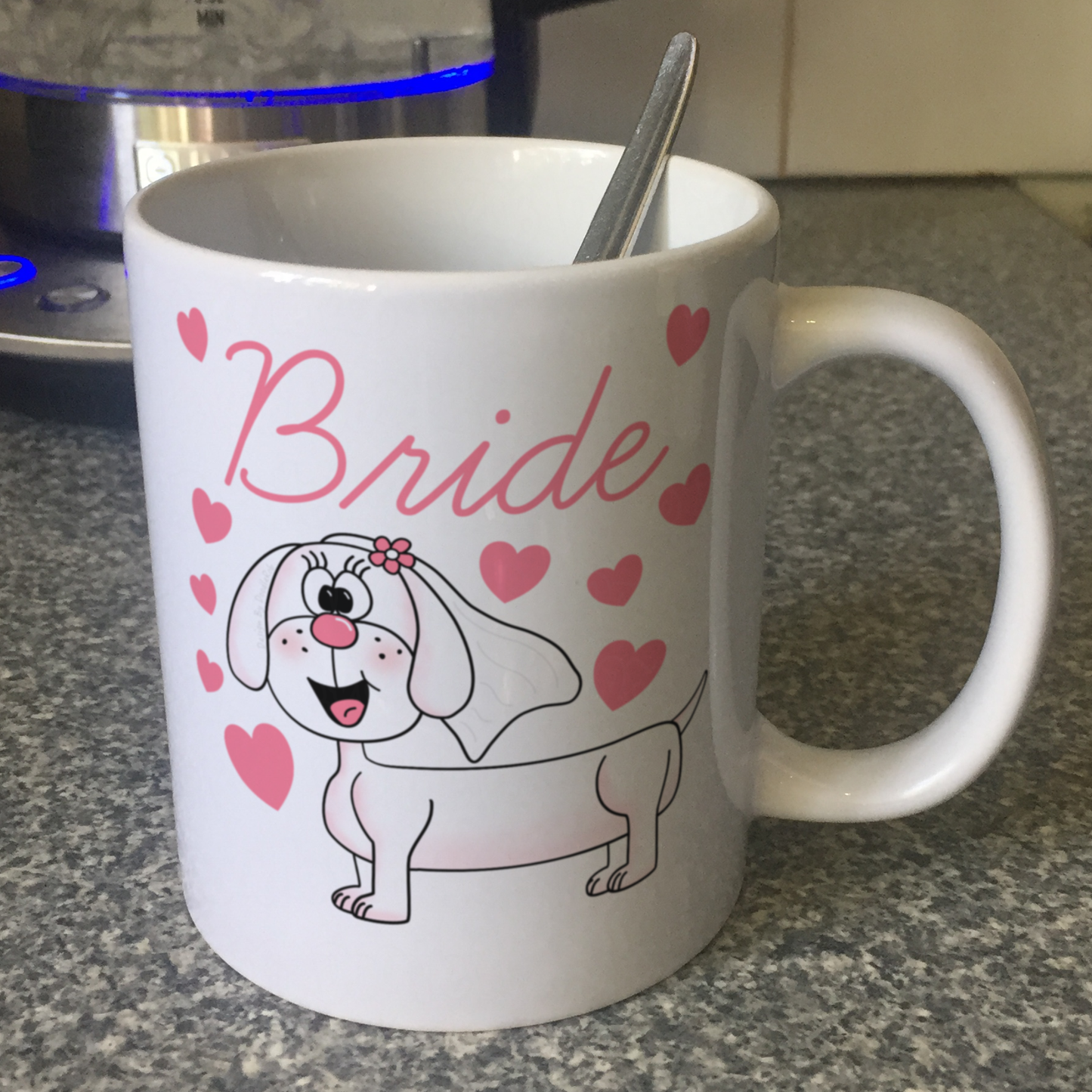 Dachshund Bride Mug - Dog Lover Wedding Mug - Cute Hen Party Gift