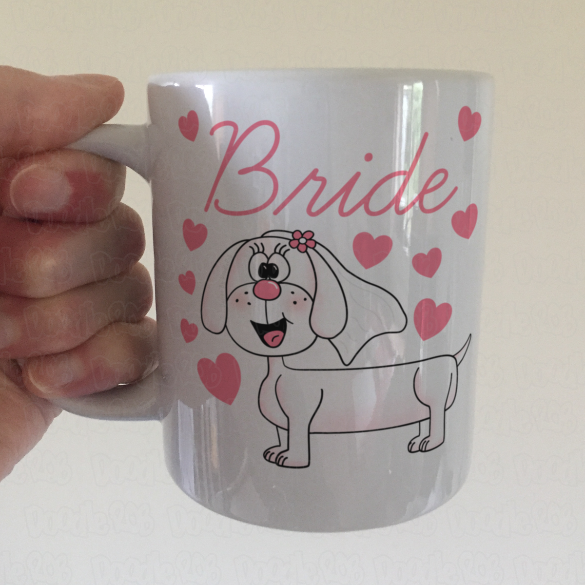 Dachshund Bride Mug - Dog Lover Wedding Mug - Cute Hen Party Gift
