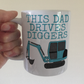 Digger Father's Day Mug - This Dad Drives Diggers - Construction Worker Builder Gift