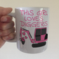 Girl's Digger Mug - This Girl Loves Diggers - Pink Digger Mug - Female Construction Worker Gift