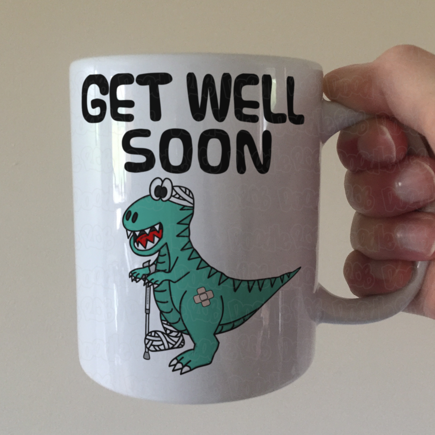 Dinosaur Get Well Soon Mug - T-Rex Hospital Gift - Funny Post Surgery Gift For Kids