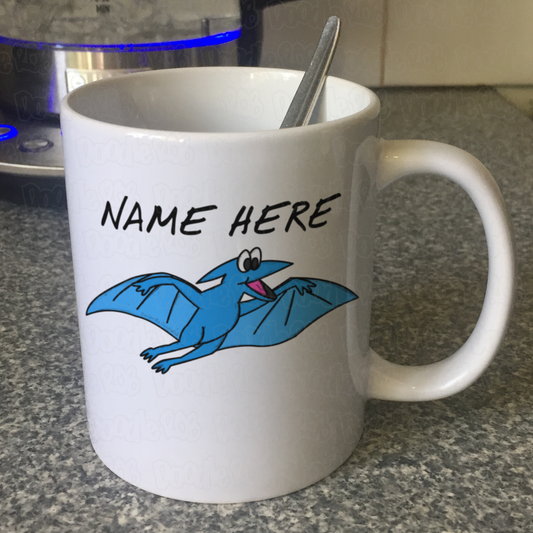 Dinosaur Custom Mug - Pterodactyl Mug - Personalised Dinosaur Gift For Boy