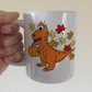 Autumn Dinosaur Mug - T-Rex Pumpkin Mug - Funny Back To School Gift