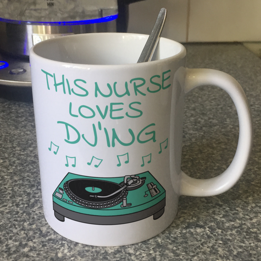 Nurse DJ Mug - This Nurse Loves DJ'ing - Musician Gift For Nurse