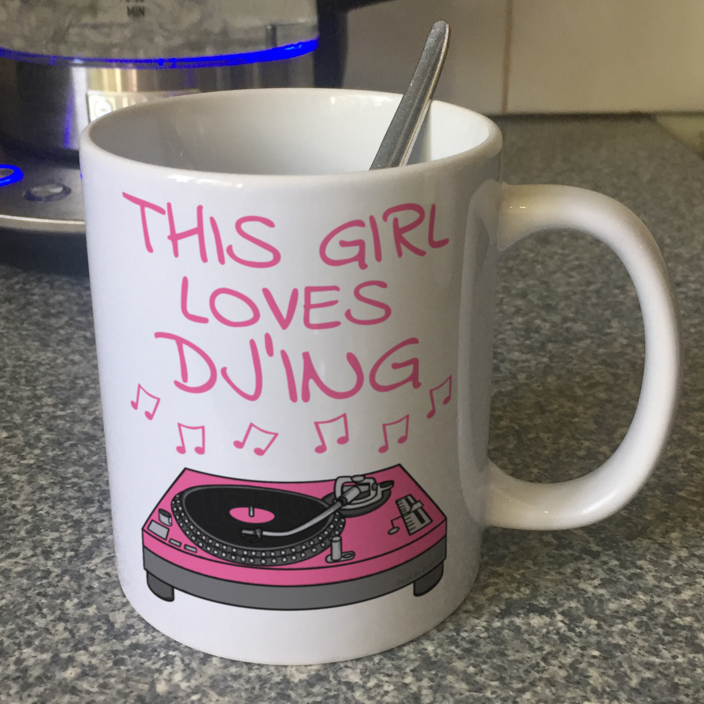 Female DJ Mug - This Girl Loves DJ'Ing - Electronic Musician - Music Producer Gift
